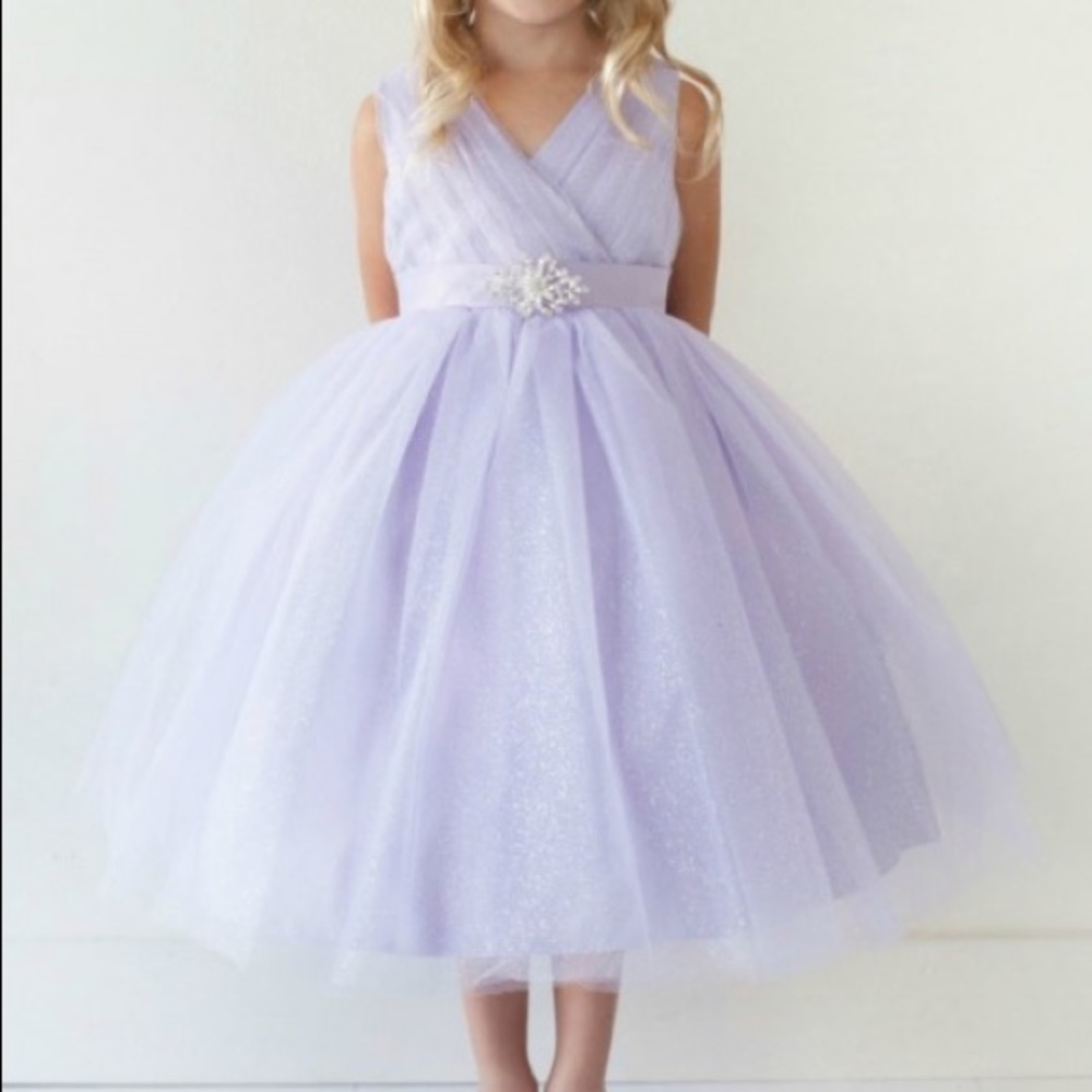 Lilac pageant girls NWT glittery size 4 dress